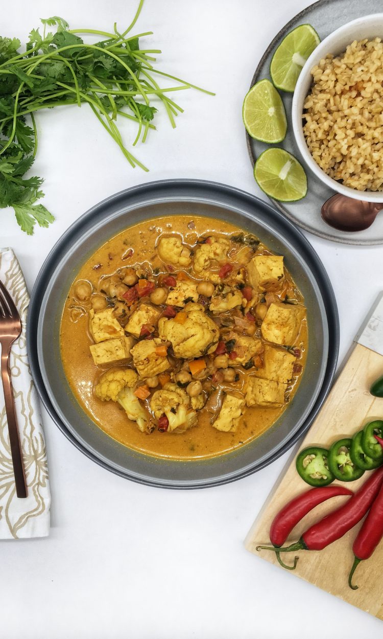 Coconut Curry Tofu and Chickpea Stew Family Meals in Heels