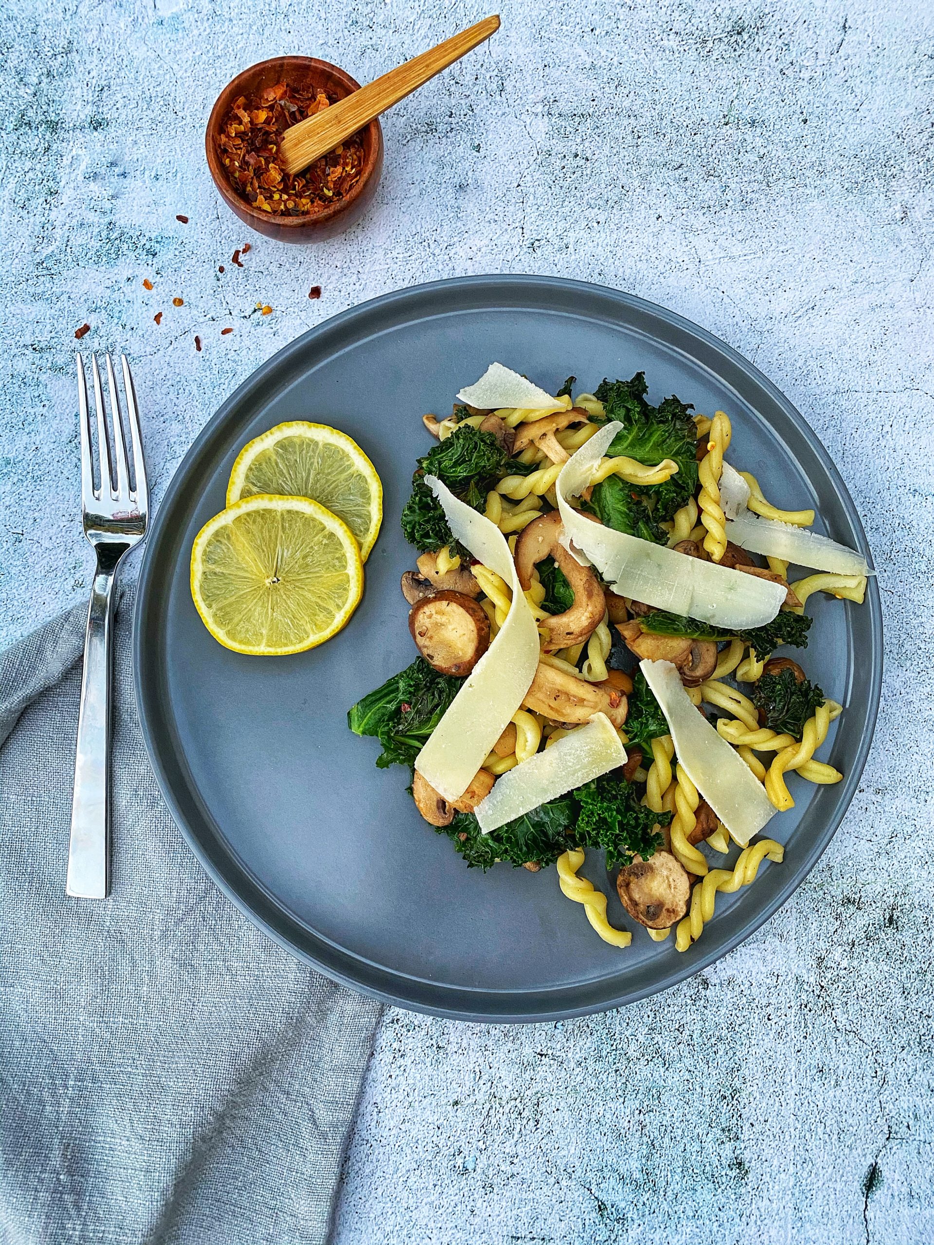 Kale and Mushroom Pasta | Family Meals in Heels