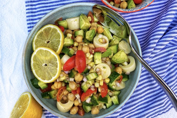 Chopped Salad with Hearts of Palm, Garbanzo Beans and Avocado